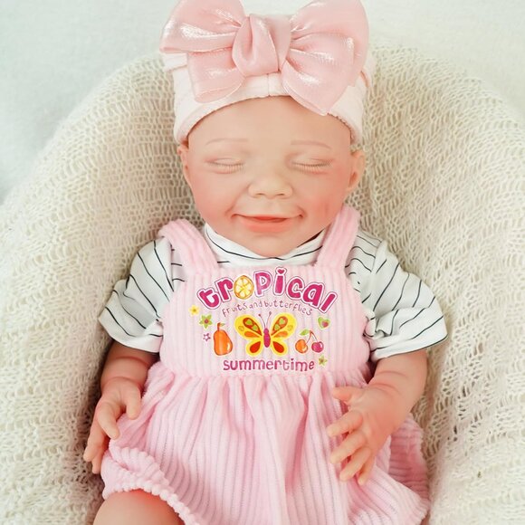 17.2in Full Silicone Non Vinyl ivory Reborn Baby Dolls BOY Sleeping Doll - Picture 7 of 8